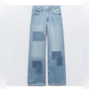 Zara Light Blue Patchwork Jeans